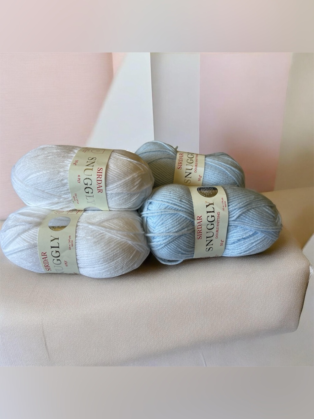 SIRDAR Snuggly Blue & White yarn lot of 5 250g